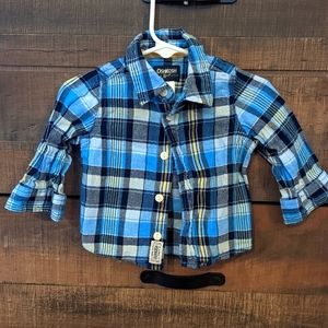 Baby Plaid Button-Front Shirt
